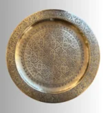 Moroccan brass tray Handcrafted brass tray Moroccan decor Brass serving tray Decorative brass tray Moroccan tea tray Bohemian style tray Engraved brass tray Vintage brass tray Brass coffee table tray Moroccan home accessories Brass platter Moroccan artisan tray Traditional brass tray Brass tray centerpiece