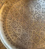 Moroccan brass tray Handcrafted brass tray Moroccan decor Brass serving tray Decorative brass tray Moroccan tea tray Bohemian style tray Engraved brass tray Vintage brass tray Brass coffee table tray Moroccan home accessories Brass platter Moroccan artisan tray Traditional brass tray Brass tray centerpiece