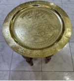 Moroccan brass tray Handcrafted brass tray Moroccan decor Brass serving tray Decorative brass tray Moroccan tea tray Bohemian style tray Engraved brass tray Vintage brass tray Brass coffee table tray Moroccan home accessories Brass platter Moroccan artisan tray Traditional brass tray Brass tray centerpiece